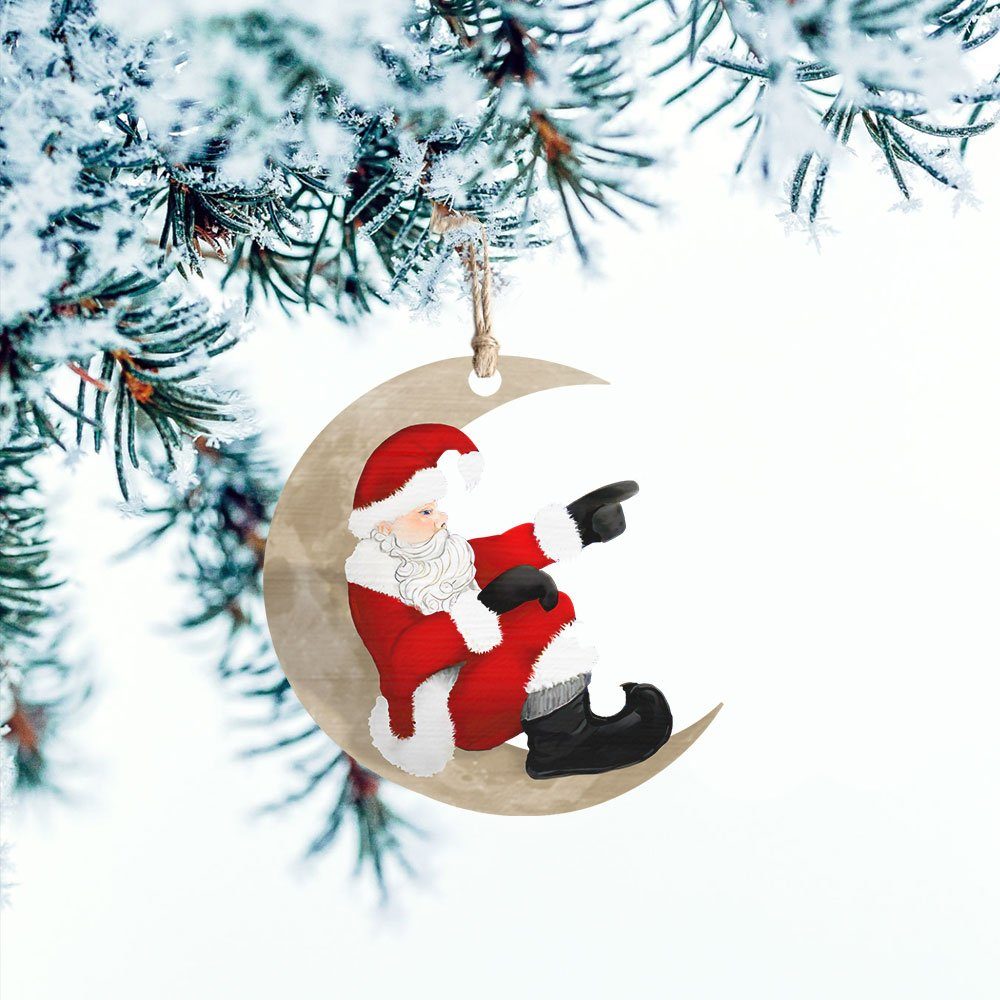 Santa Claus On The Moon Christmas Ornament QNK1005Ov10