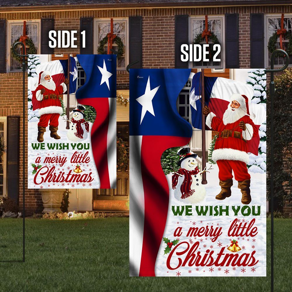 Santa Claus Texas Flag We Wish You A Merry Little Christmas DDH2940Fv2