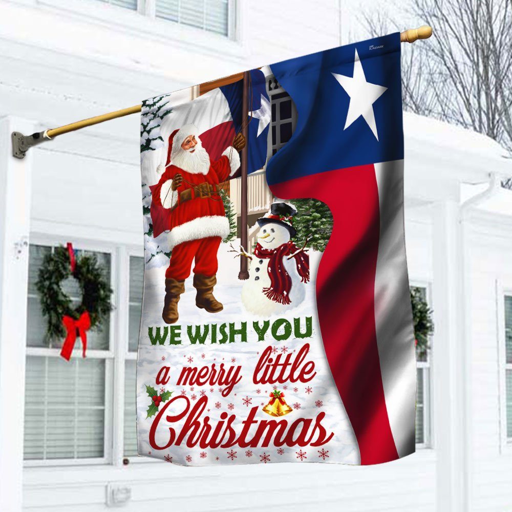 Santa Claus Texas Flag We Wish You A Merry Little Christmas DDH2940Fv2