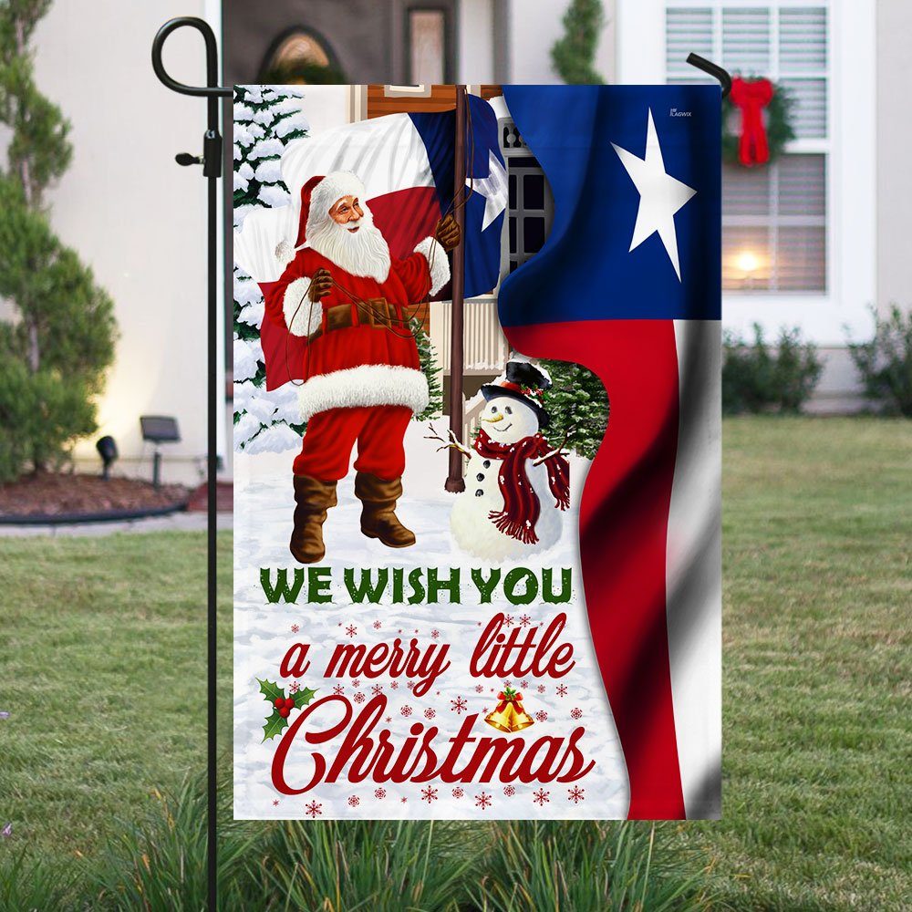 Santa Claus Texas Flag We Wish You A Merry Little Christmas DDH2940Fv2