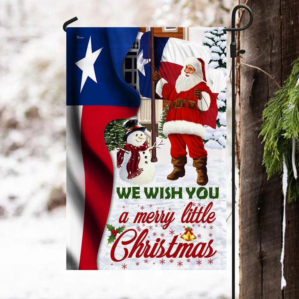 Santa Claus Texas Flag We Wish You A Merry Little Christmas DDH2940Fv2