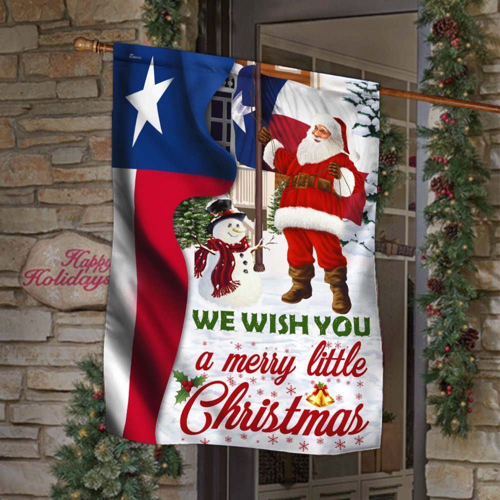 Santa Claus Texas Flag We Wish You A Merry Little Christmas DDH2940Fv2