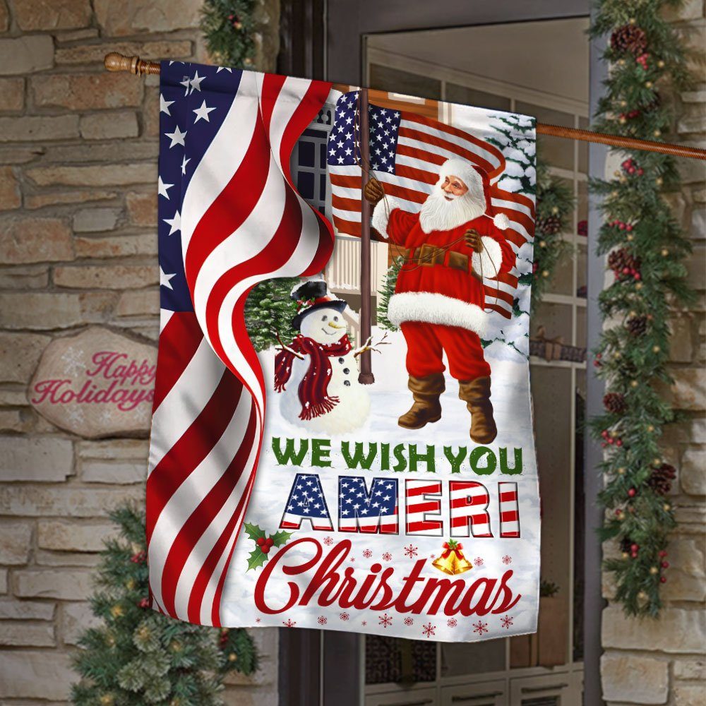 Santa Claus US Flag We Wish You Ameri Christmas DDH2940F