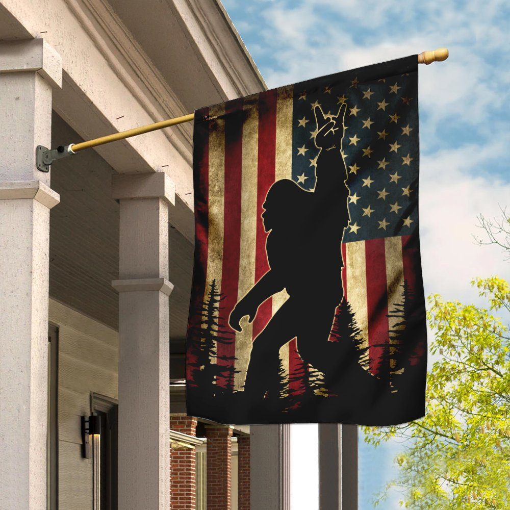 Sasquatch Bigfoot American Flag