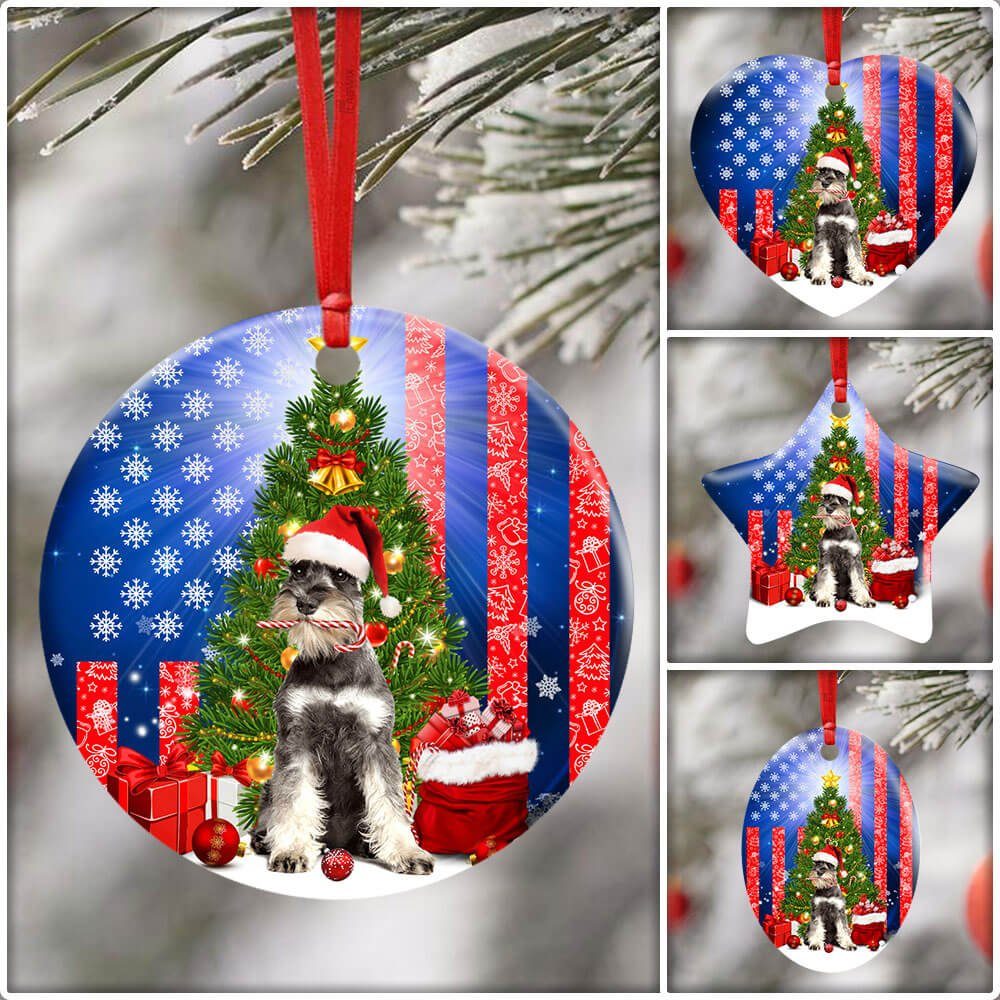 Schnauzer Christmas Ceramic Ornament Schnauzer Christmas Ceramic Ornament