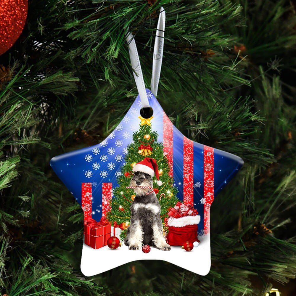 Schnauzer Christmas Ceramic Ornament