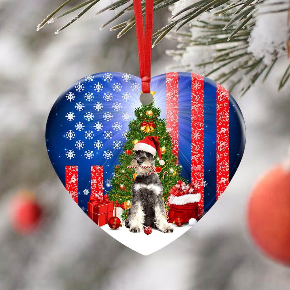 Schnauzer Christmas Ceramic Ornament Schnauzer Christmas Ceramic Ornament