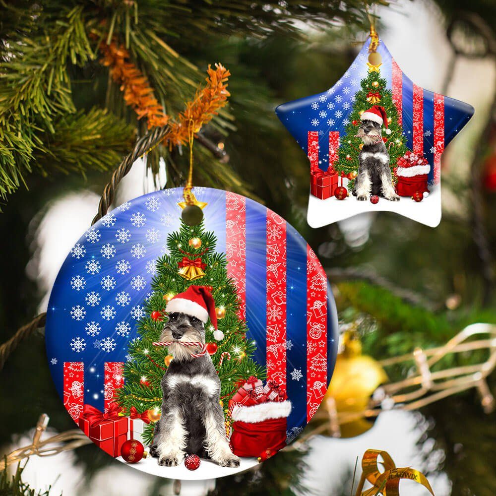 Schnauzer Christmas Ceramic Ornament