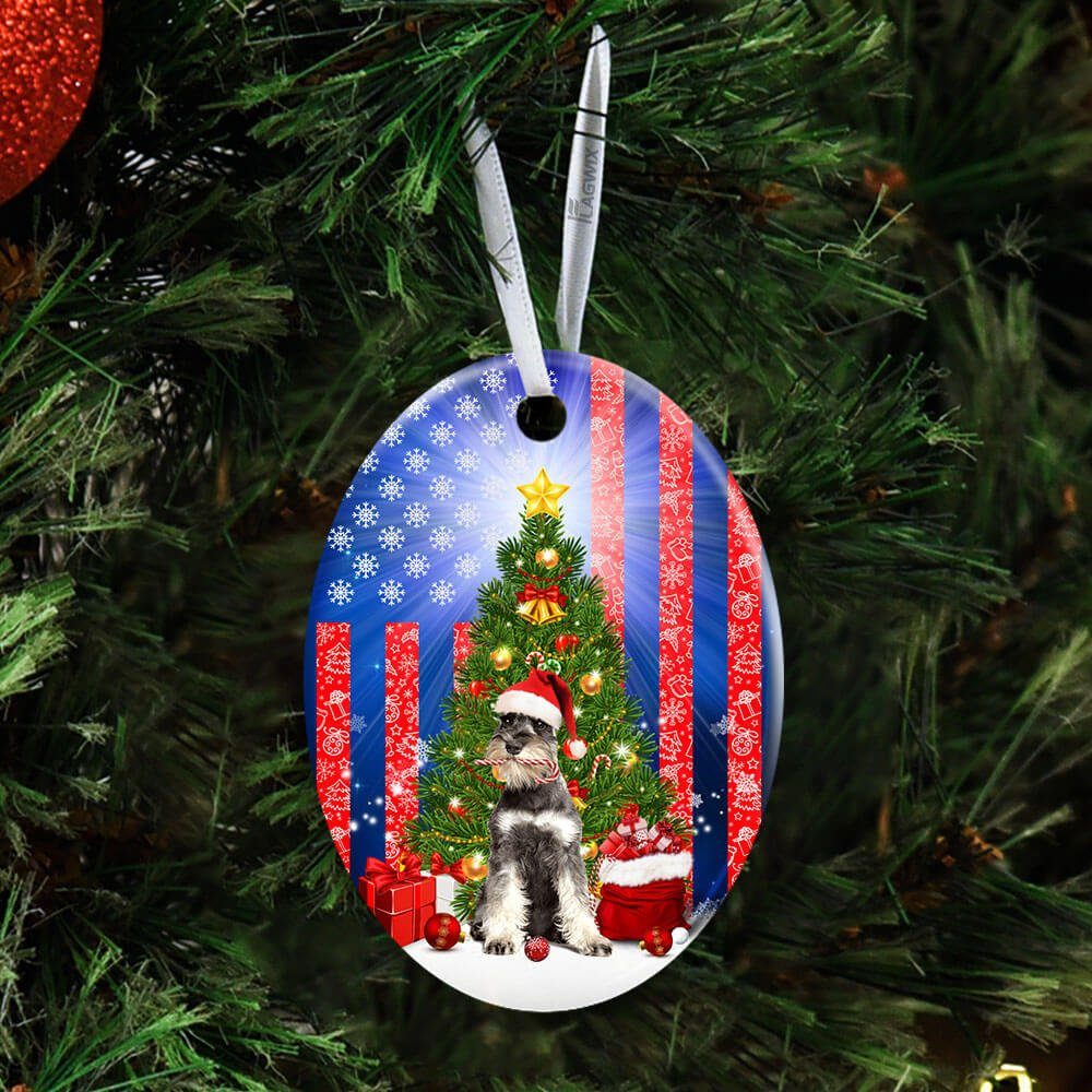 Schnauzer Christmas Ceramic Ornament Schnauzer Christmas Ceramic Ornament