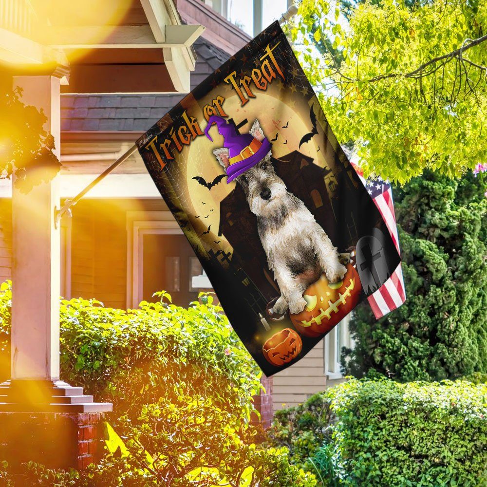 Schnauzer Halloween.Trick Or Treat Flag