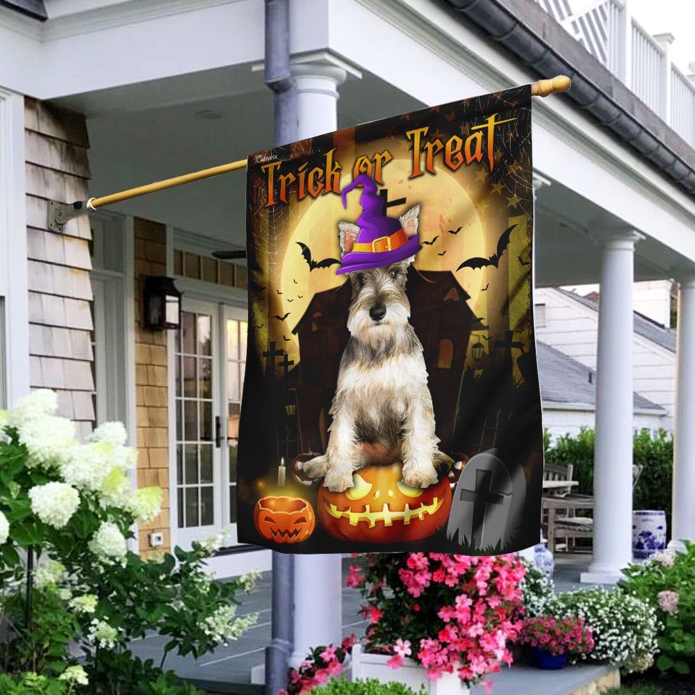 Schnauzer Halloween.Trick Or Treat Flag