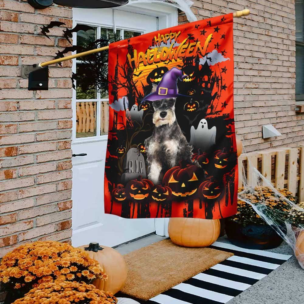 Schnauzer Happy Halloween Flag