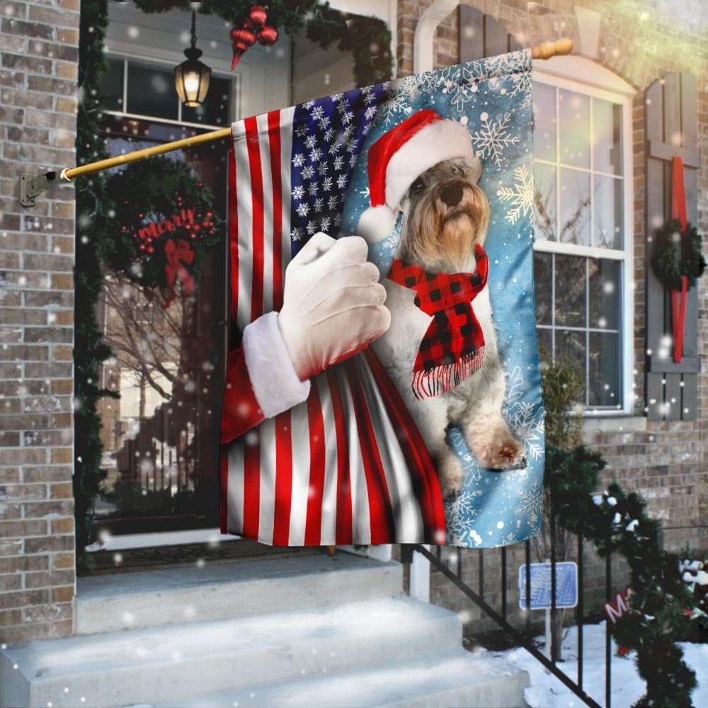 Schnauzer Through The Snow Flag