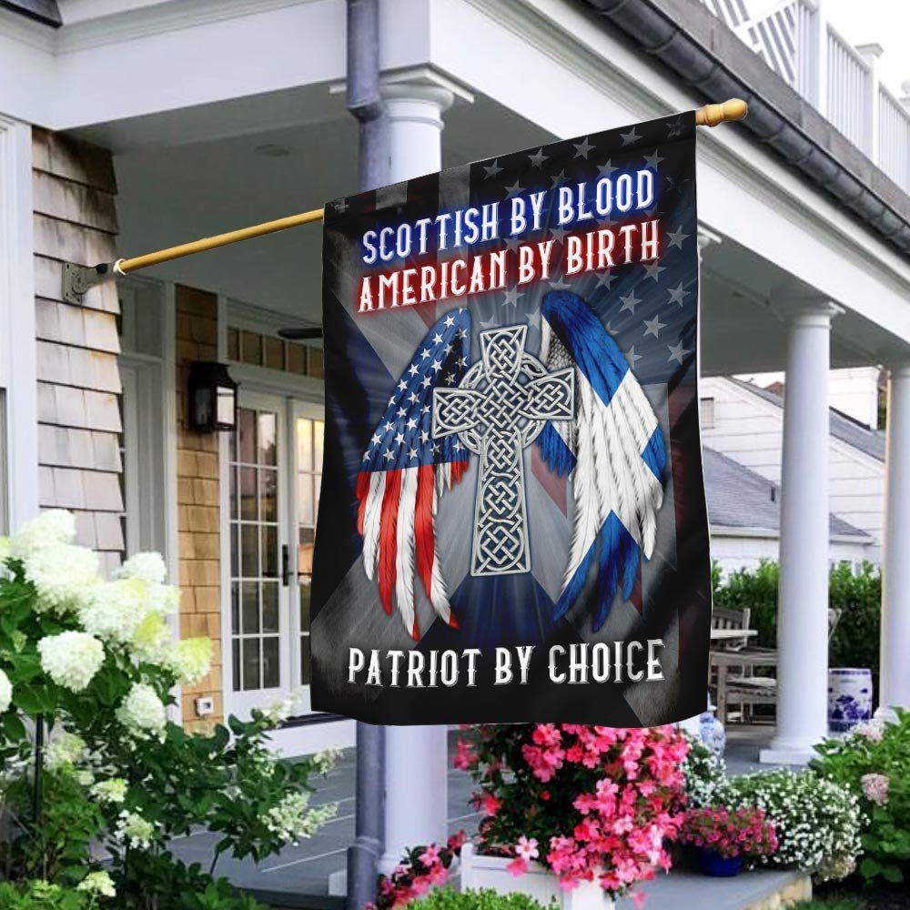 Scottish By Blood American By Birth Patriot By Choice Flag