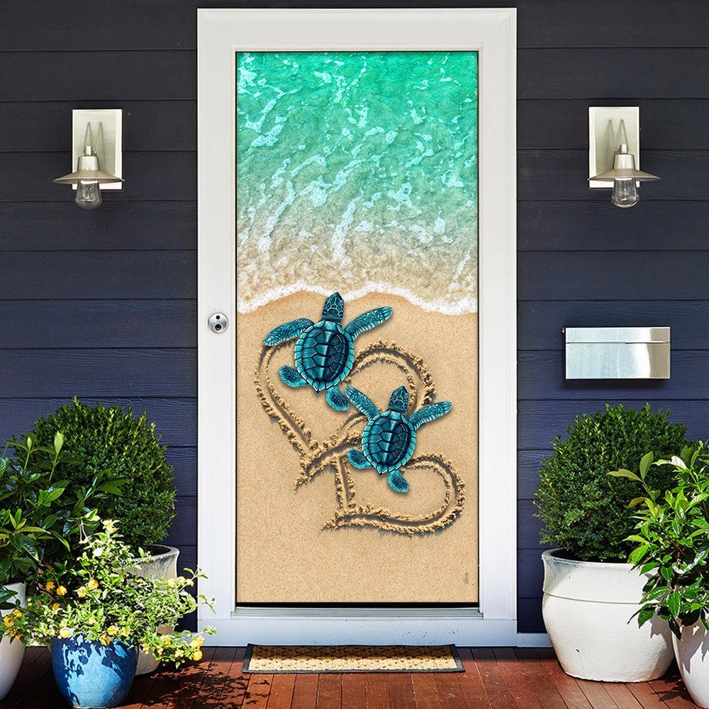Sea Turtle Beach Door Cover