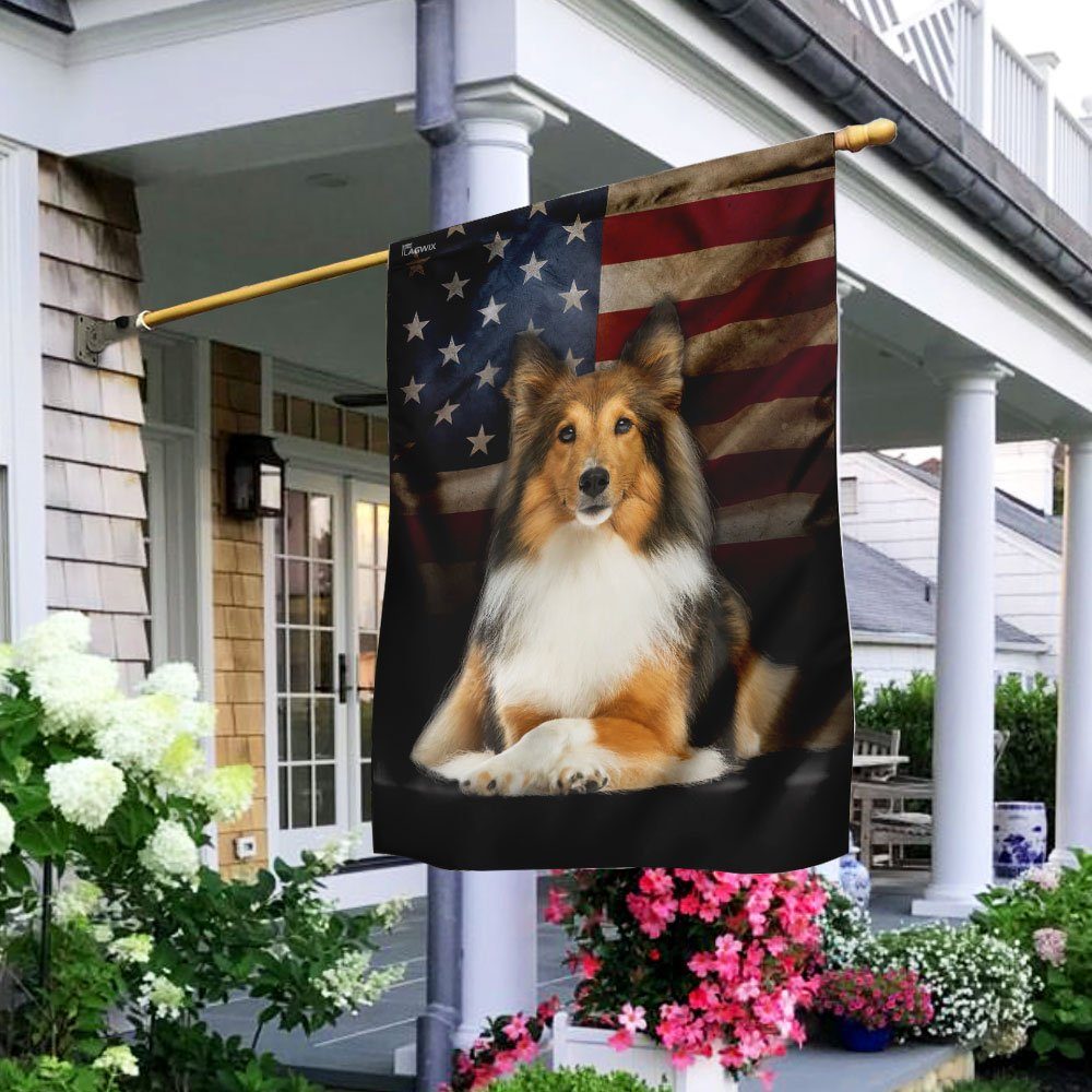 Shetland Sheepdog American Flag