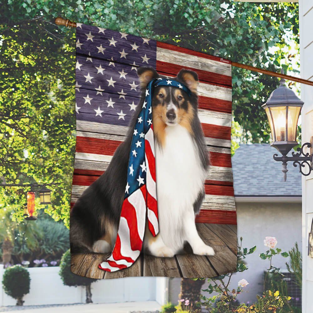 Shetland sheepdog Flag Charming Dog NTB216Fv13