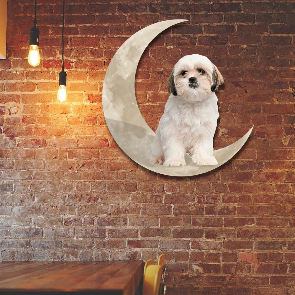 Shih Tzu Dog And Moon Hanging Metal Sign QNK879MSv22