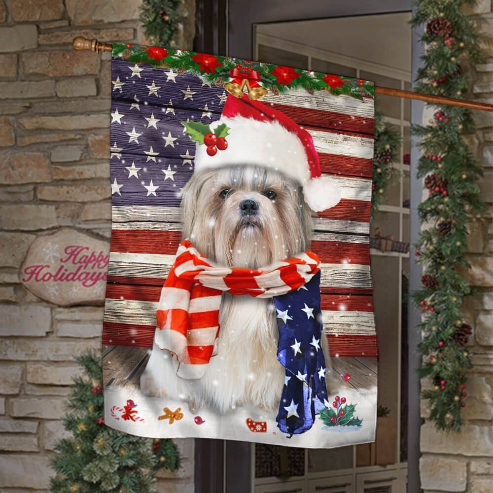 Shih Tzu Dog Flag Christmas Dog NTB6666FV1