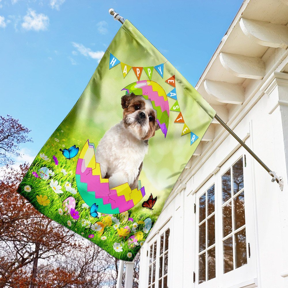 Shih Tzu Easter Day Flag