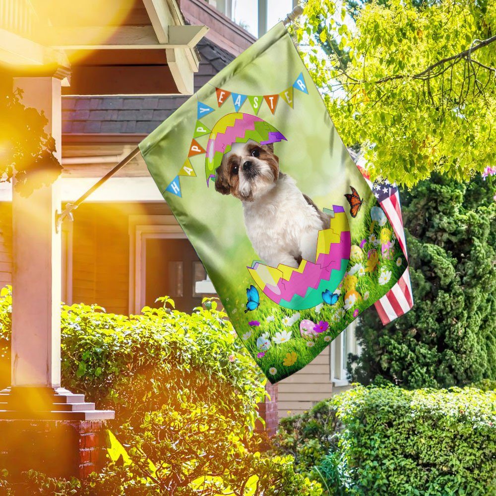 Shih Tzu Easter Day Flag