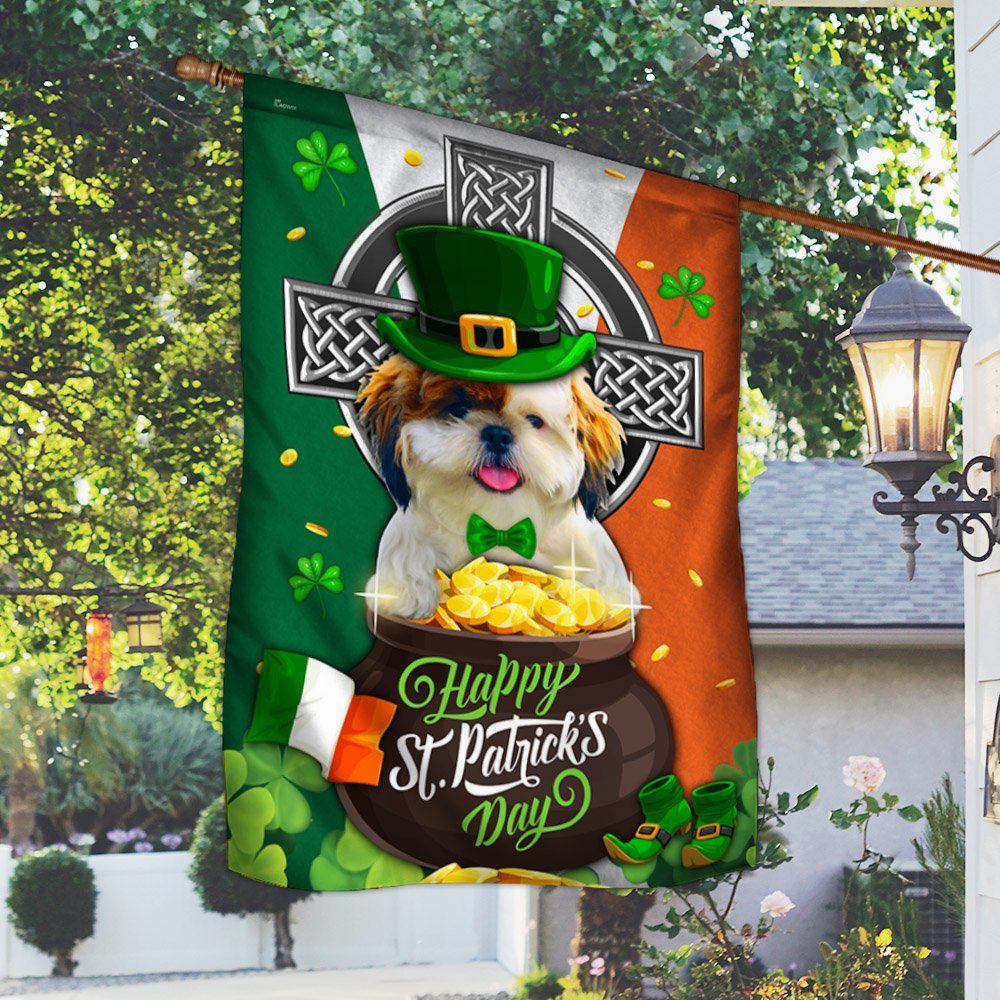 Shih Tzu St. Patrick Day Flag MLH2146F