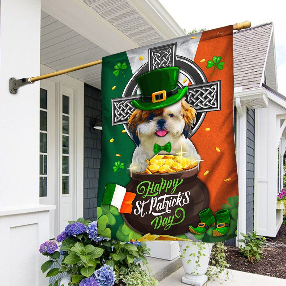 Shih Tzu St. Patrick Day Flag MLH2146F