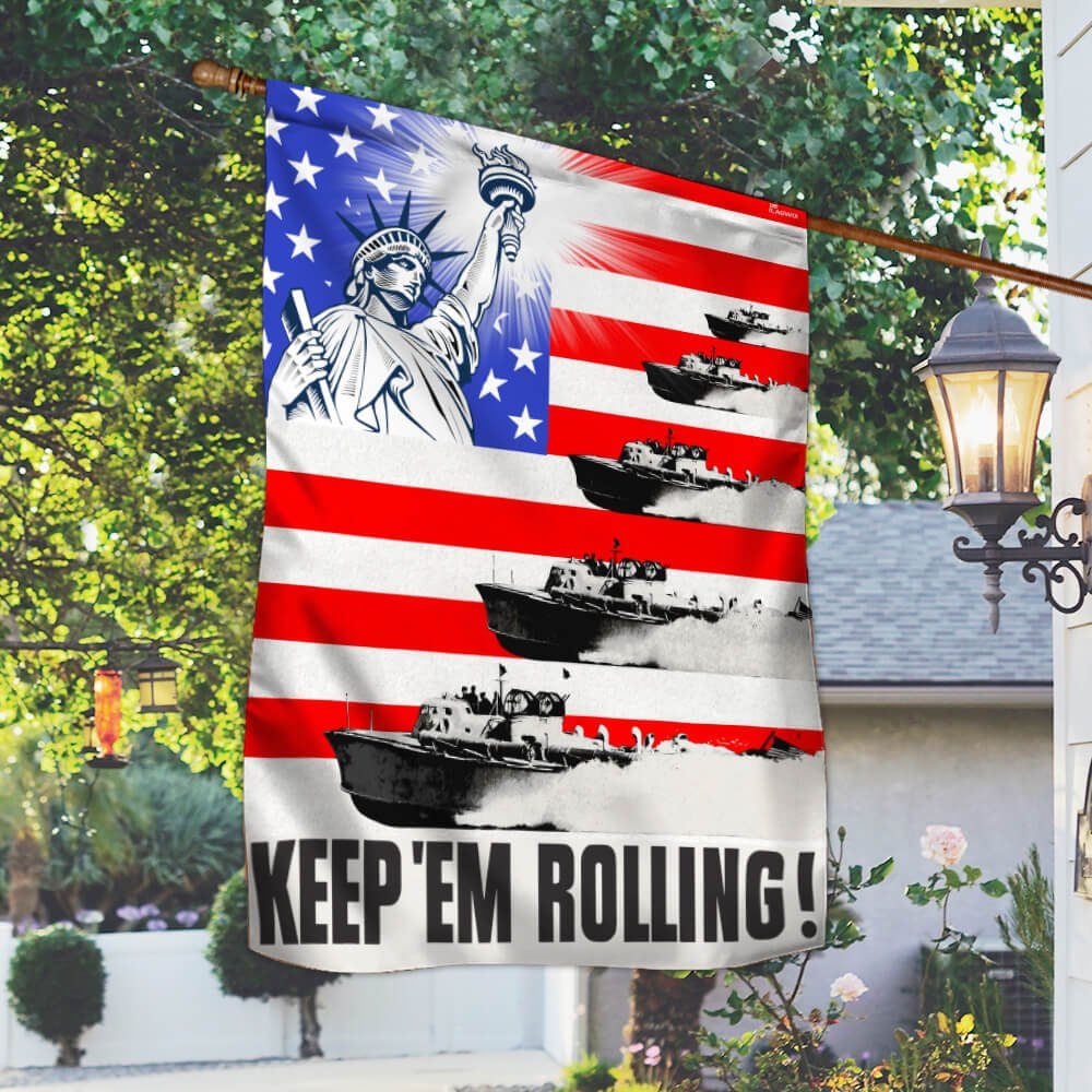 Ship Flag American Keep ‘Em Rolling NTB236F