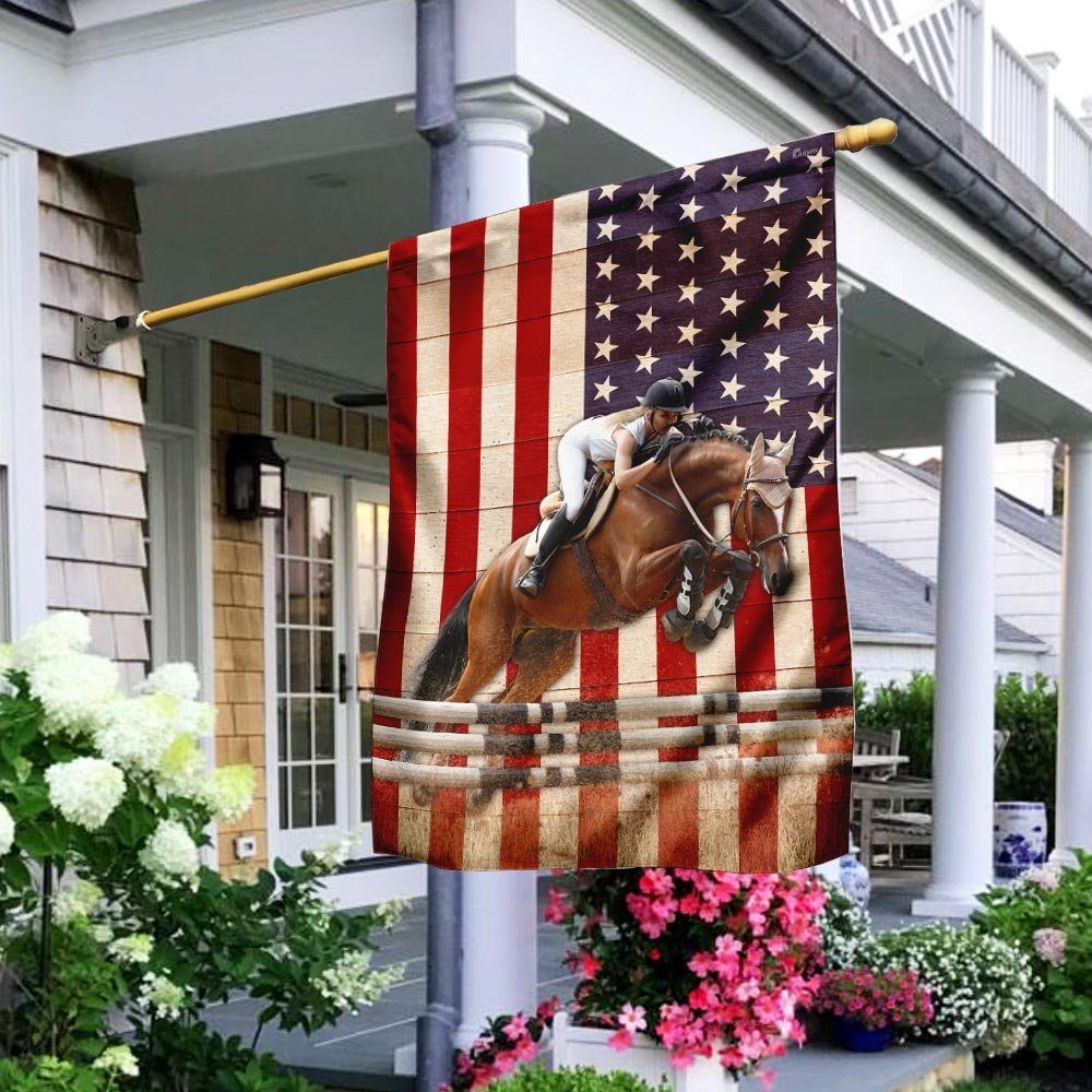 Show Jumping American Flag