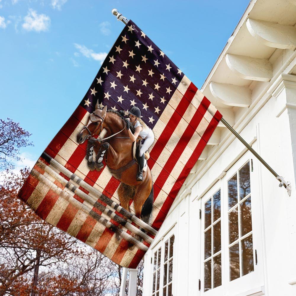 Show Jumping American Flag