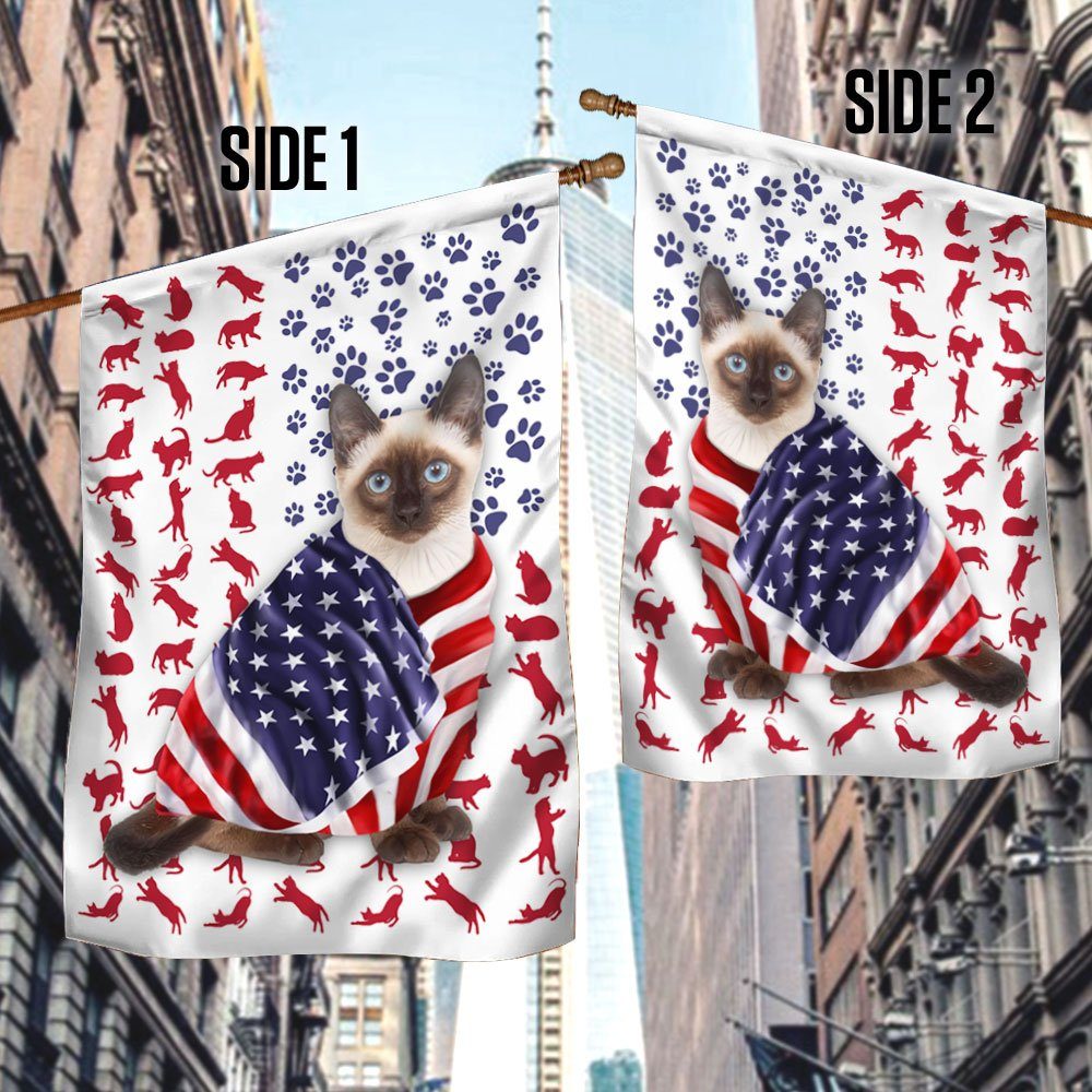 Siamese Cat American Flag DDH2611Fv38