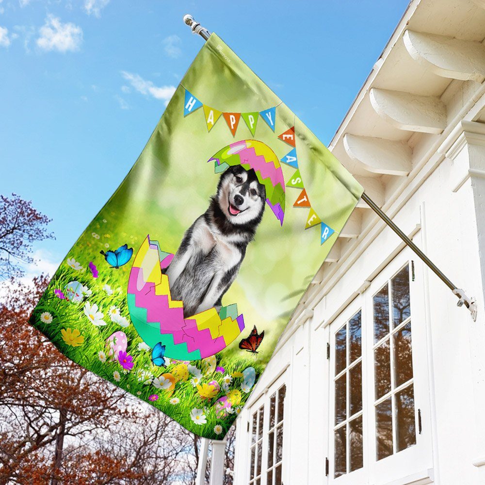 Siberian Husky Easter Egg Flag