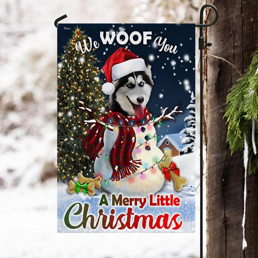 Siberian Husky Flag We Woof You A Merry Little Christmas DBD2924F
