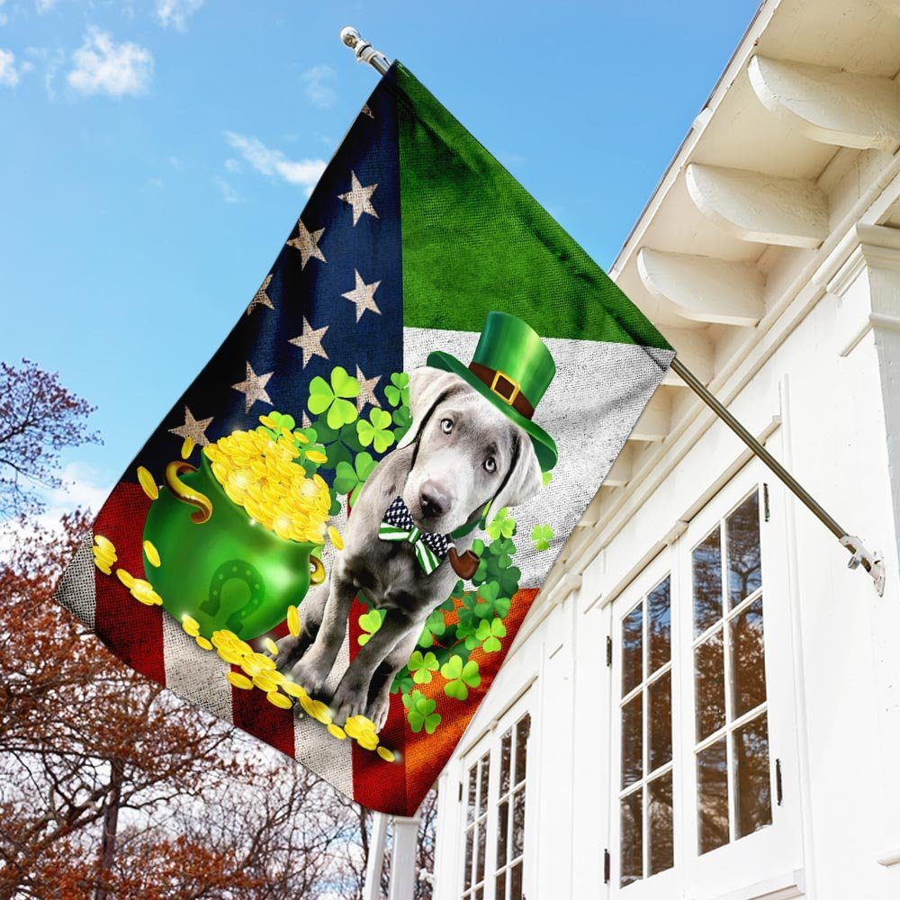 Silver Labrador – Happy St. Patrick Day Flag