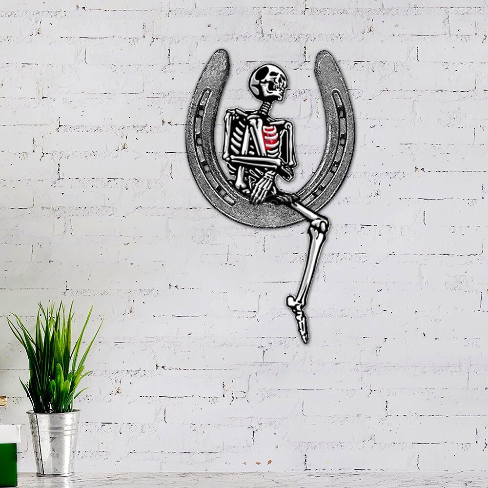 Skull Hanging Metal Sign Alone NNT481MS