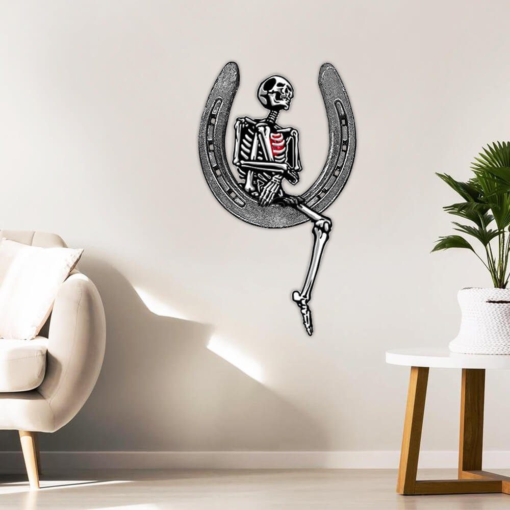 Skull Hanging Metal Sign Alone NNT481MS