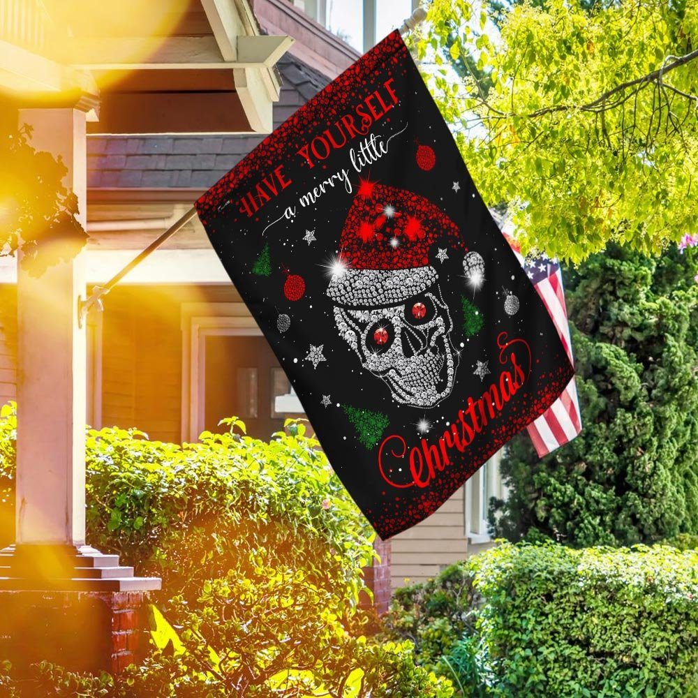 Skull Santa Have Yourself A Merry Little Christmas Flag