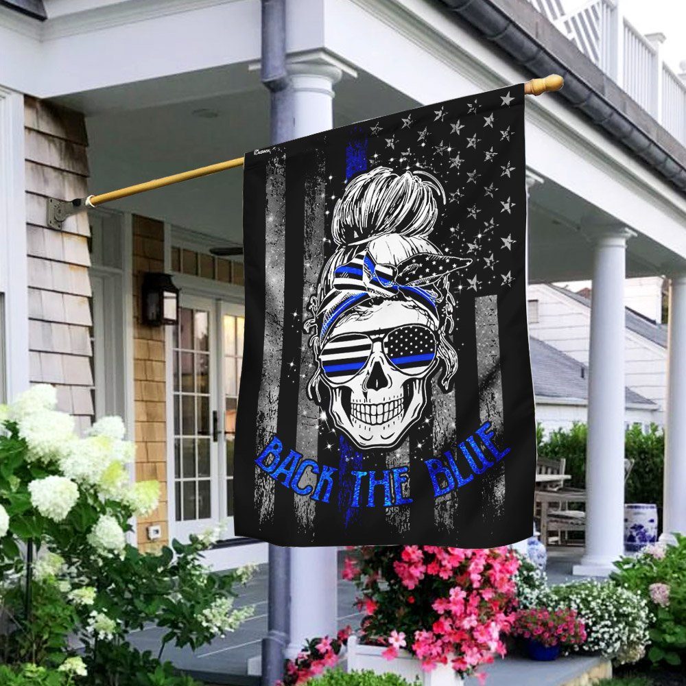 Skull Thin Blue Line Flag