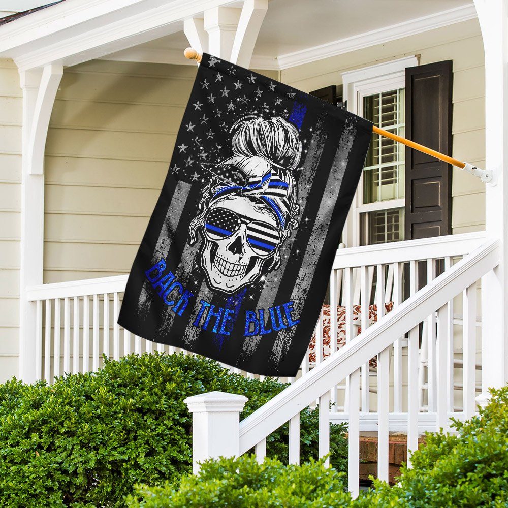 Skull Thin Blue Line Flag