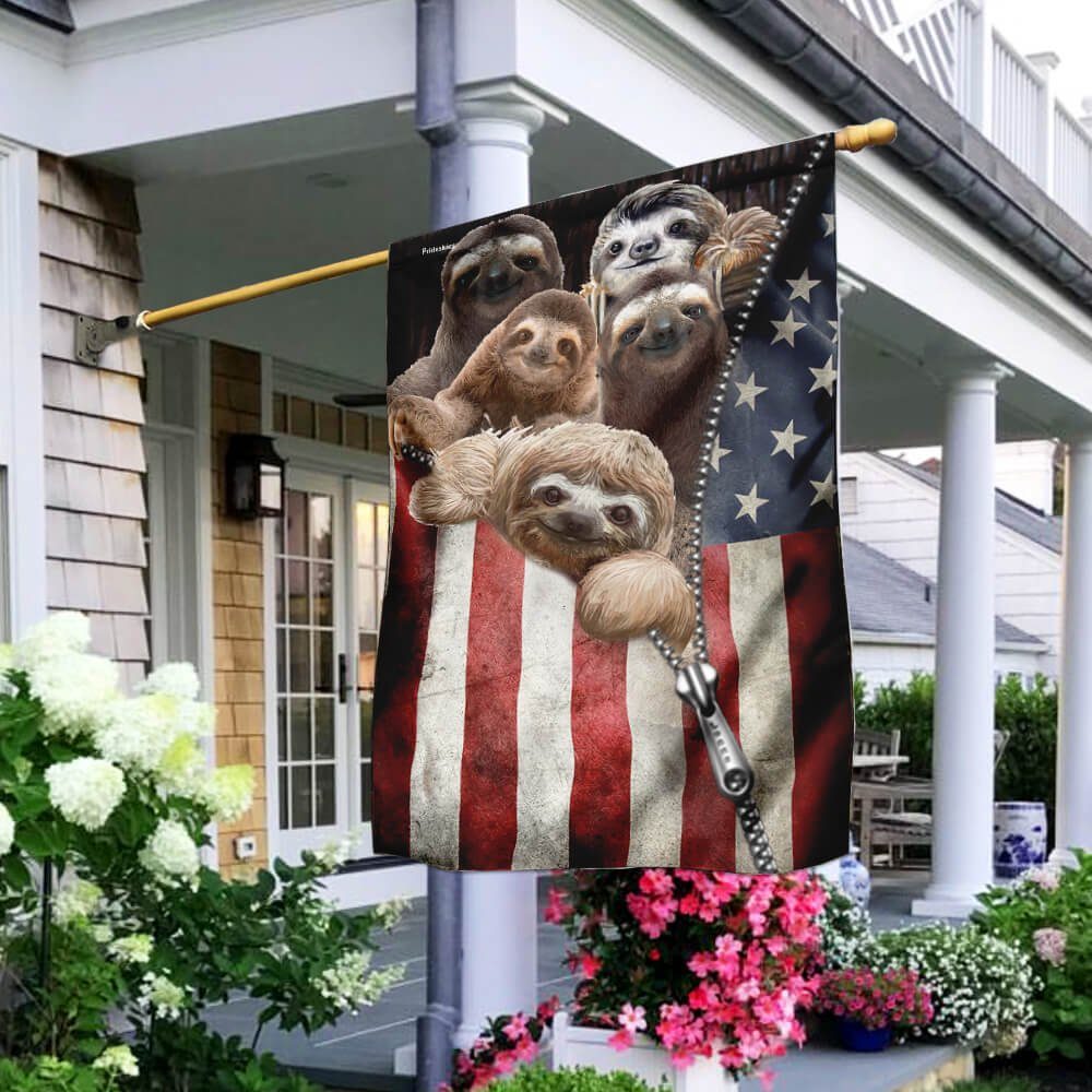 Sloth American Flag