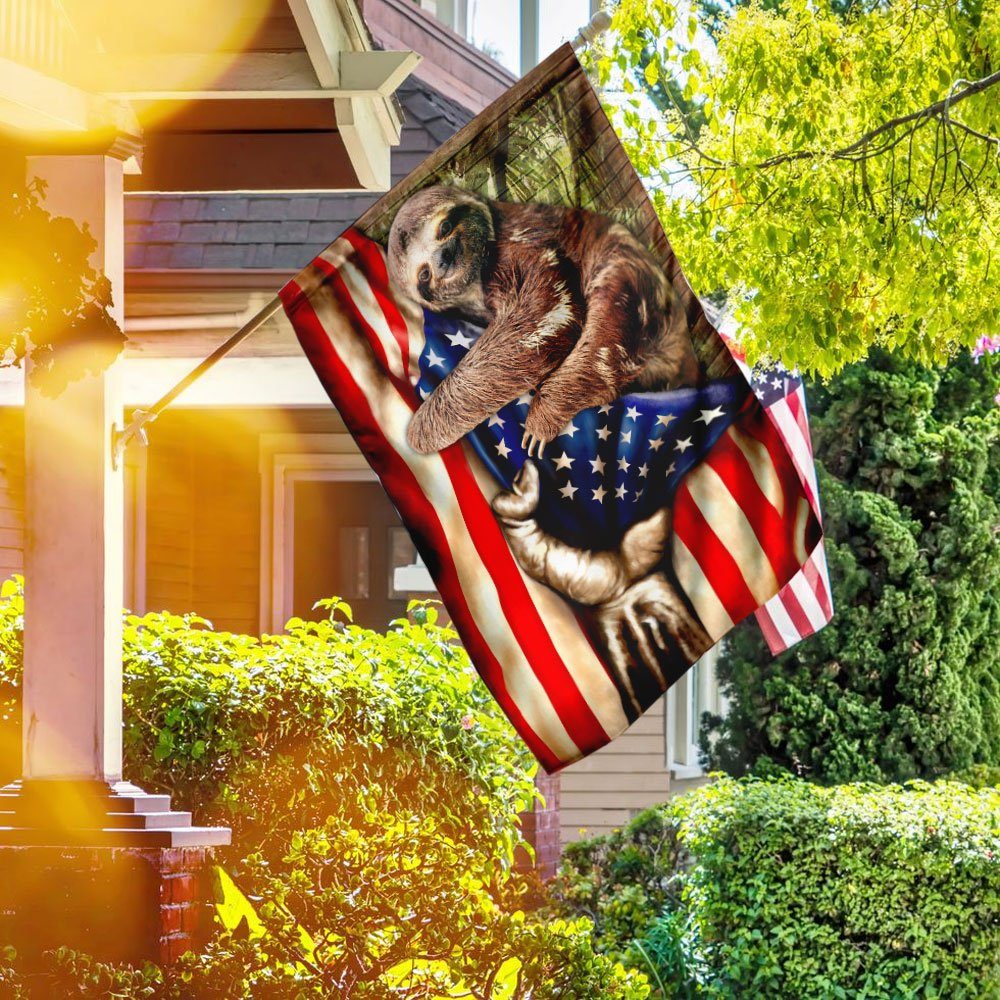 Sloth American Flag