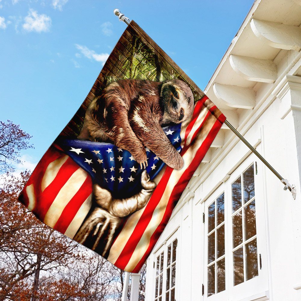 Sloth American Flag