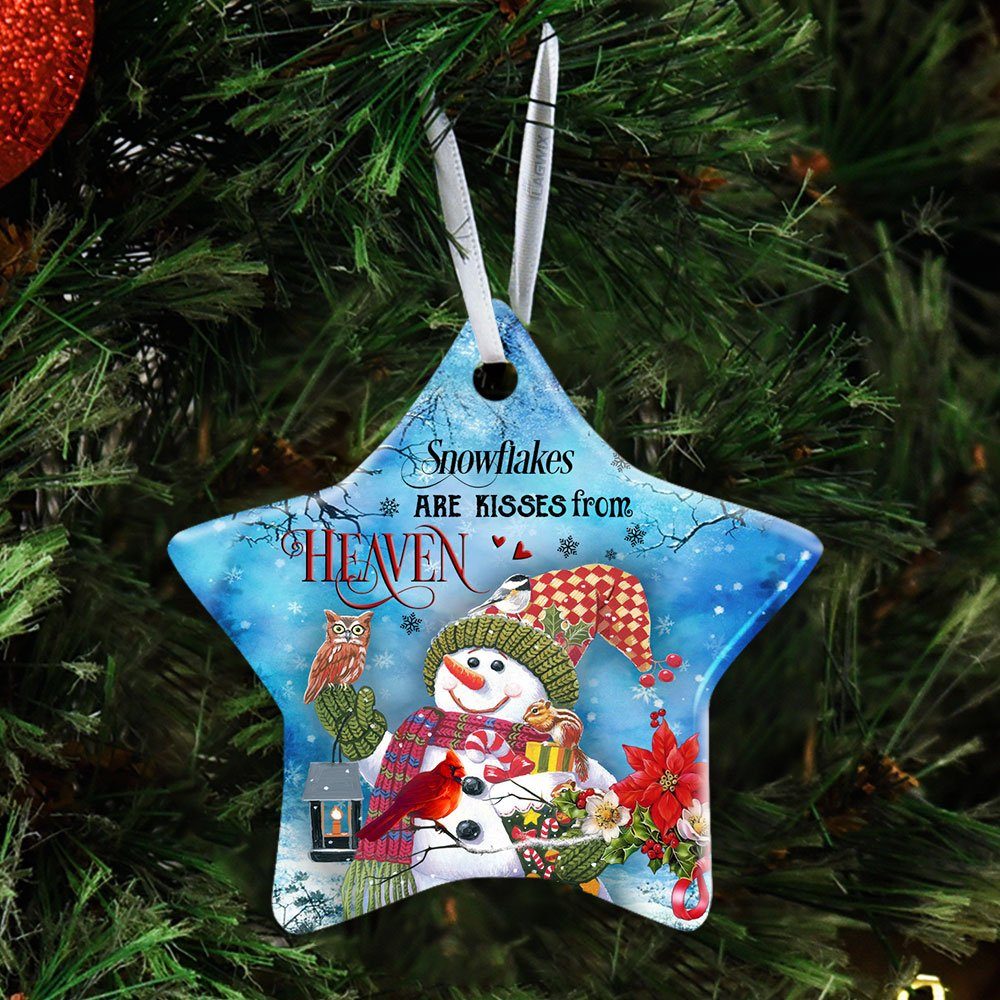 Snowflakes Are Kisses From Heaven Ceramic Ornament