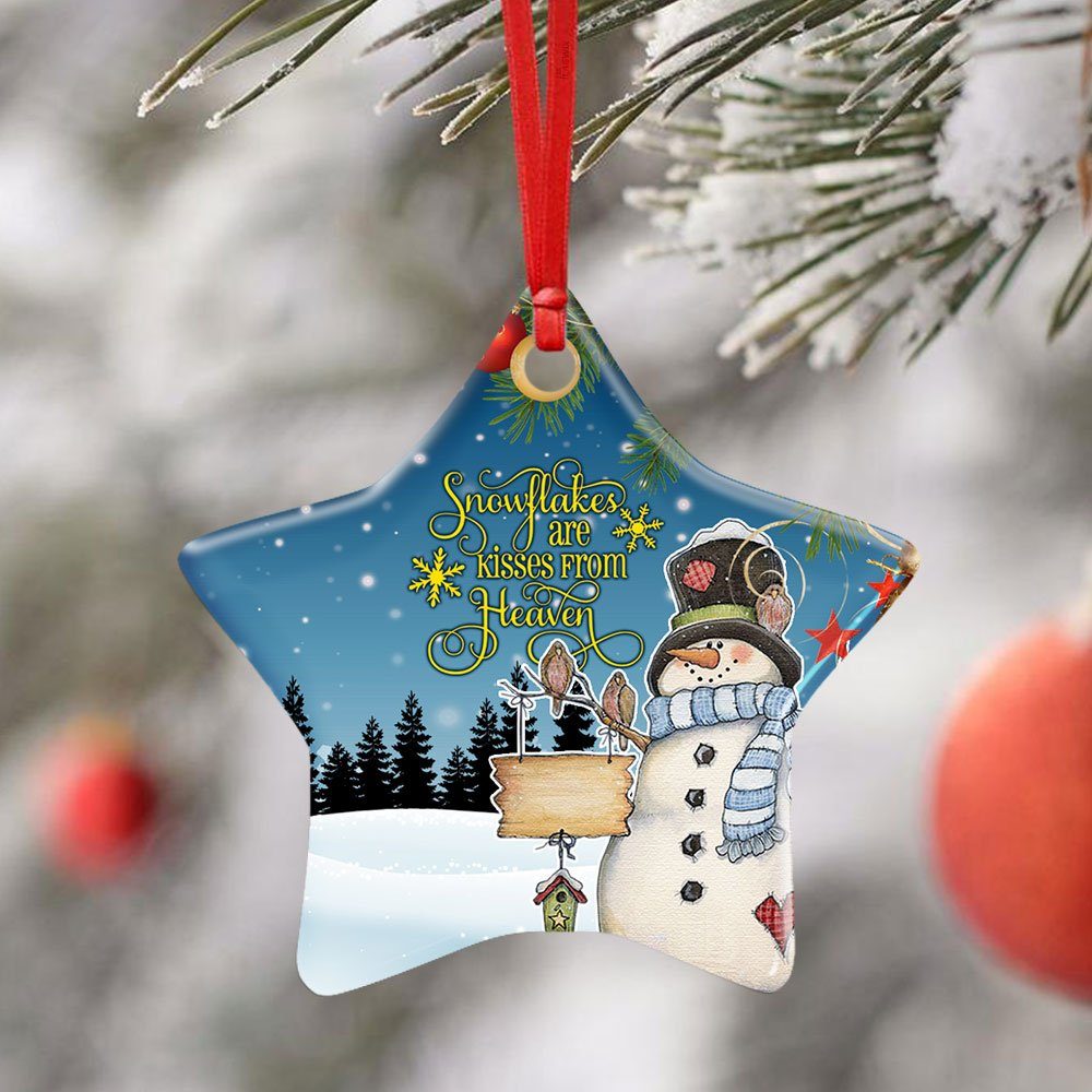 Snowflakes Are Kisses From Heaven Ceramic Ornament