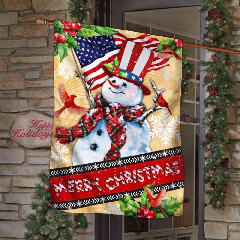 Snowman. Let It Snow Christmas Flag THB3479F