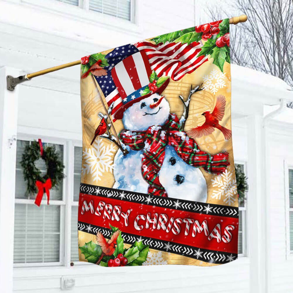 Snowman. Let It Snow Christmas Flag THB3479F