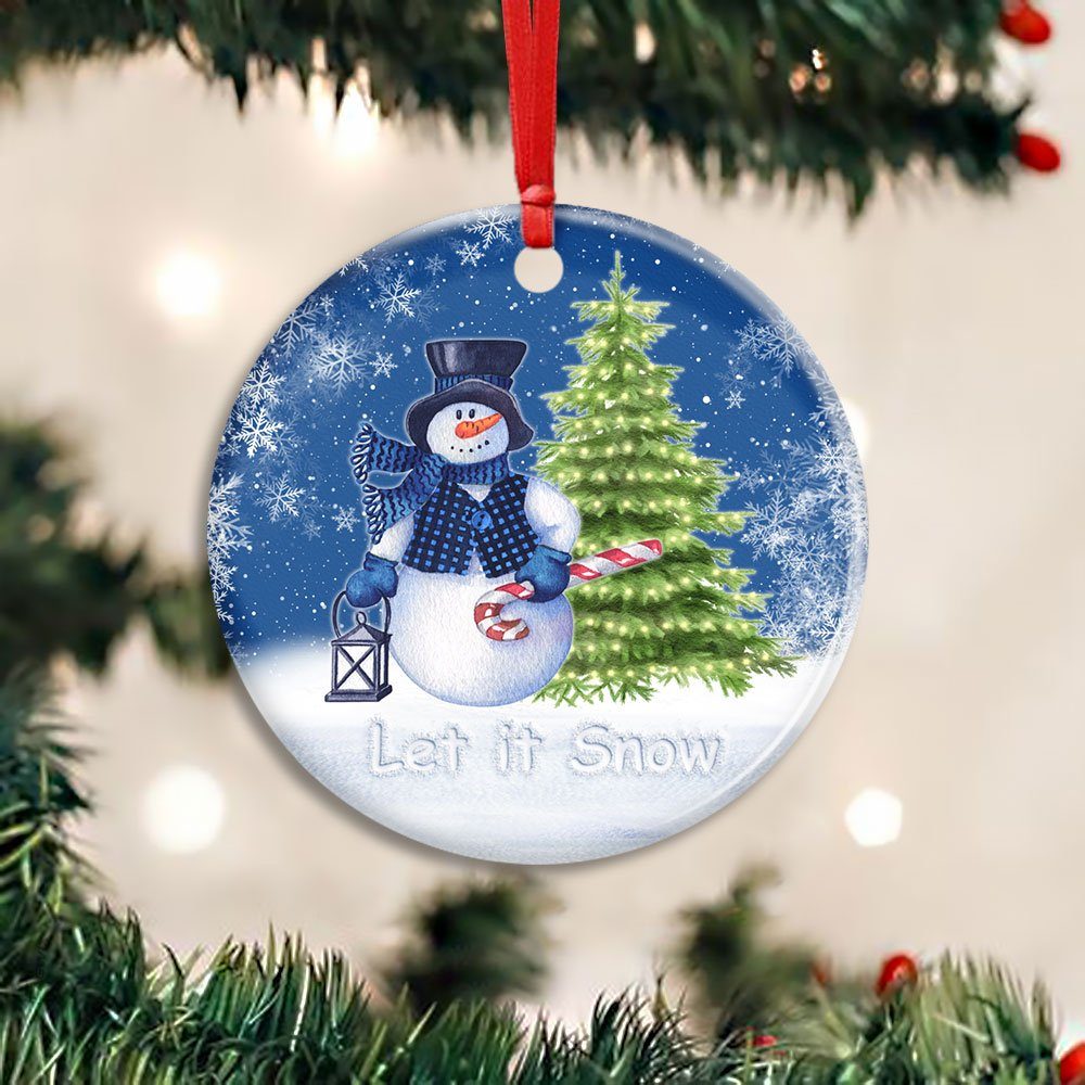 Snowman Christmas Ornament Let It Snow TQN568O