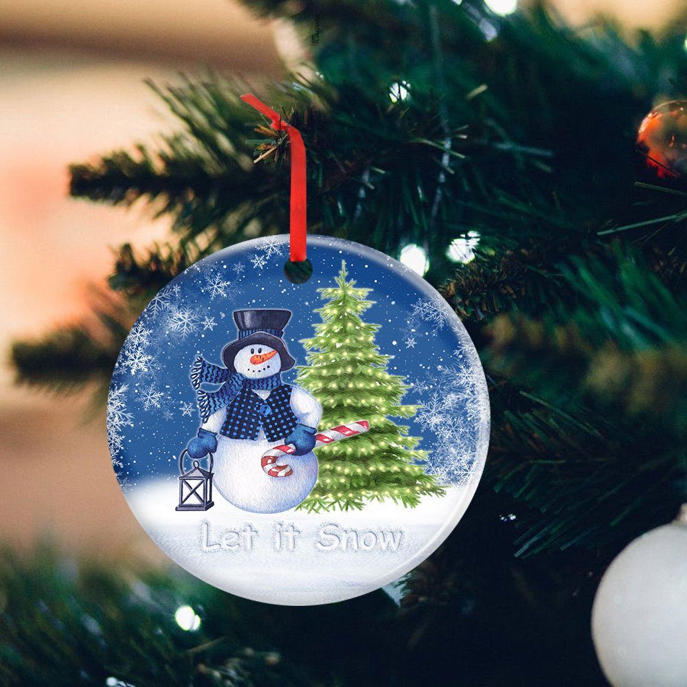 Snowman Christmas Ornament Let It Snow TQN568O