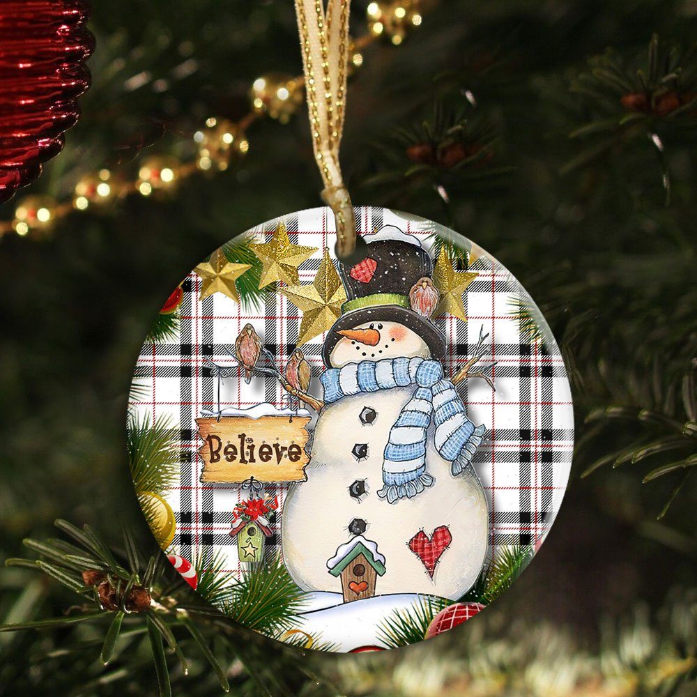 Snowman Circle Ceramic Ornament LHA1855O