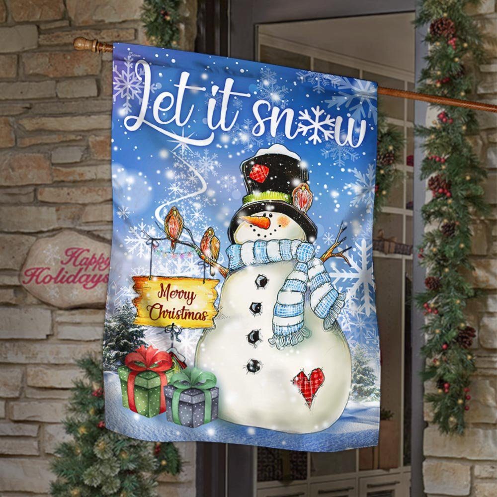 Snowman Flag Let It Snow Winter Blessings DBD2915F